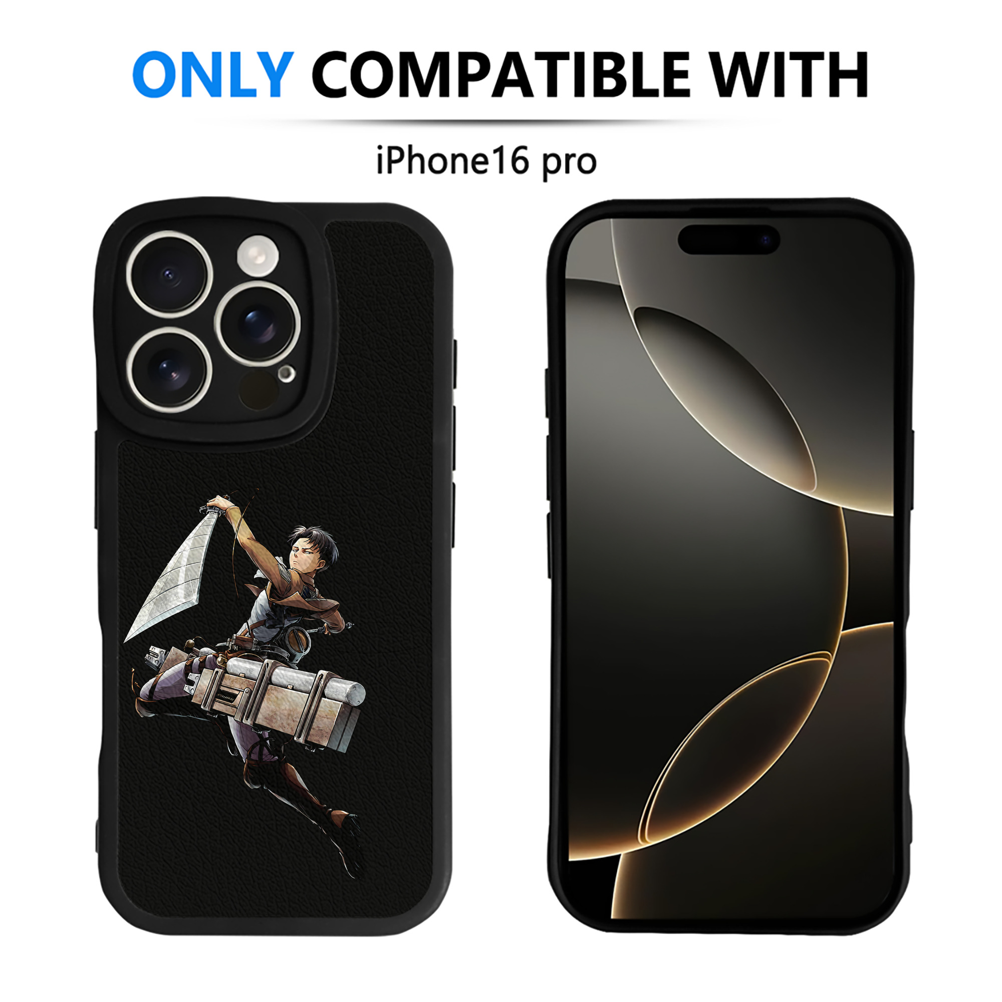 （画像用） 進撃の巨人 リヴァイ·アッカーマン Attack on Titan Levi Ackerman 【iPhone 16シリーズ対応】シリコンスマホケース（レザー調） 材質：シリコン